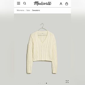Madewell Cream Cable Knit Sweater